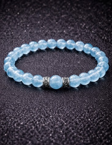 AquaMarine Doğal Taş 6 mm Bileklik