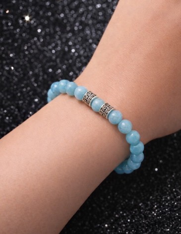 AquaMarine Doğal Taş 6 mm Bileklik