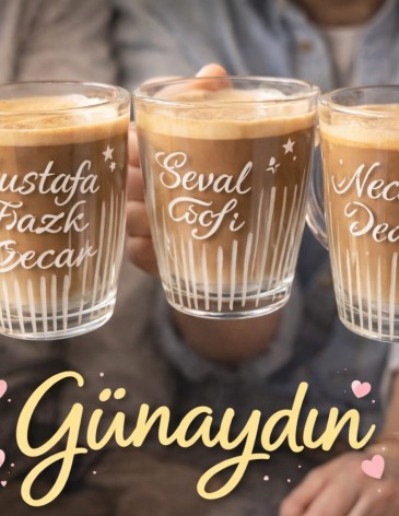 Kişiye Özel Kaligrafi Desenli Kahve Kupası