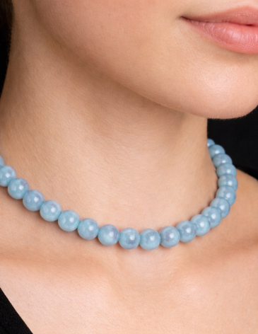 AquaMarine Doğal Taş 6 mm Kolye