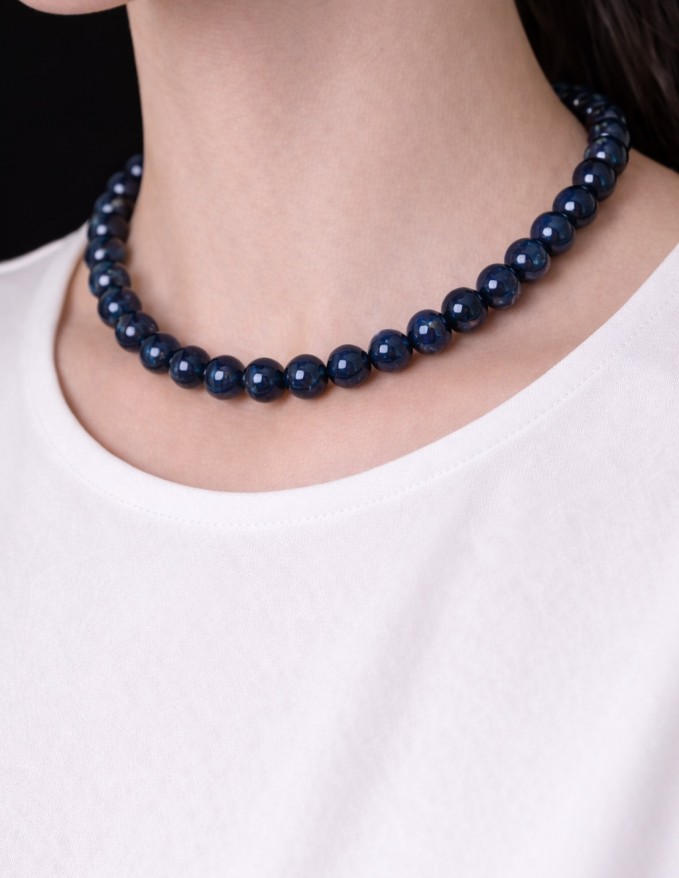 Safir Doğal Taş Kolye 4 mm