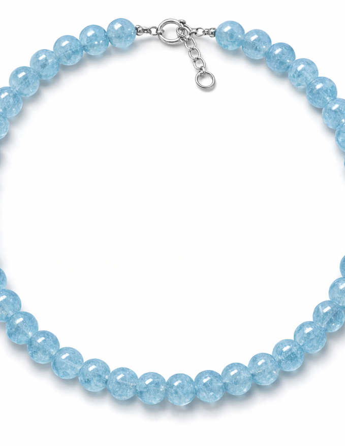 AquaMarine Doğal Taş 6 mm Kolye