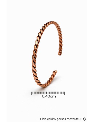 İnce Kelt Burgu Ayarlanabilir Unisex Bakır Bileklik