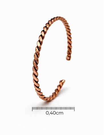 İnce Kelt Burgu Ayarlanabilir Unisex Bakır Bileklik