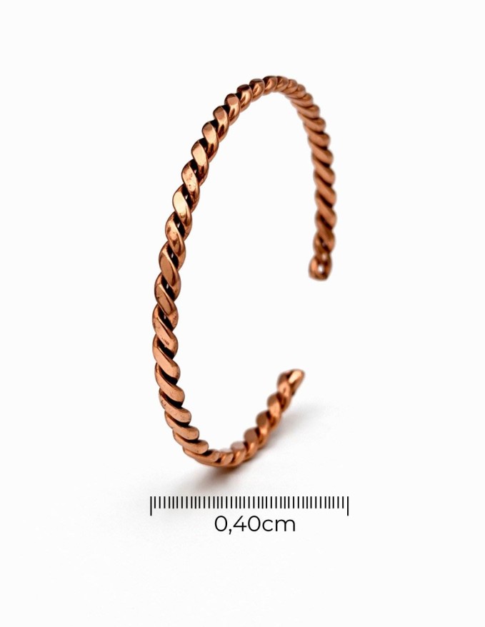 İnce Kelt Burgu Ayarlanabilir Unisex Bakır Bileklik