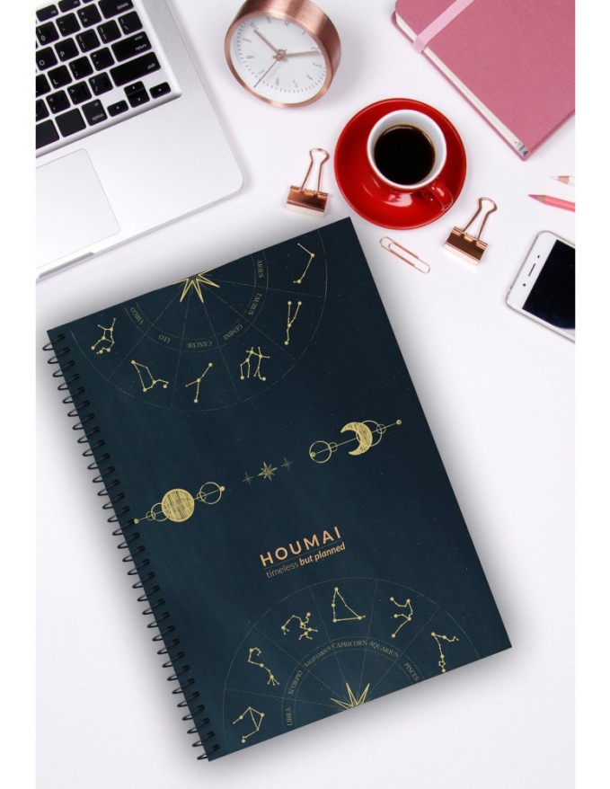 A5 Spiralli Günlük Planlayıcı 100 sayfa Astroloji Tema
